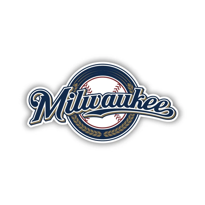 Milwaukee Brewers - Circle with Milwaukee - Iron On DTF Transfer - Custom Size