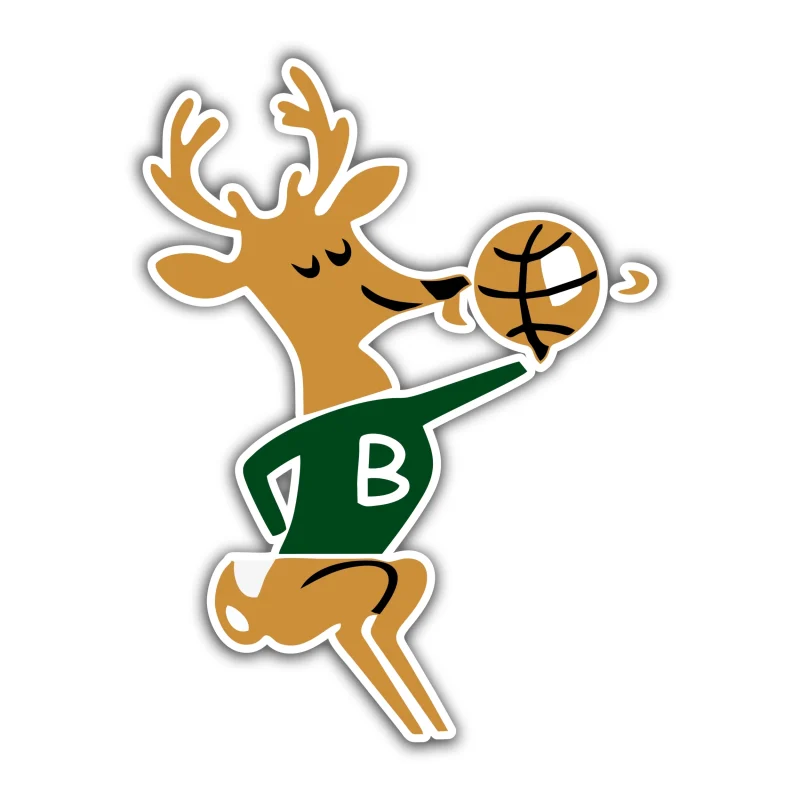 Milwaukee Bucks Deer Full Color Vinyl Sticker - Custom Size