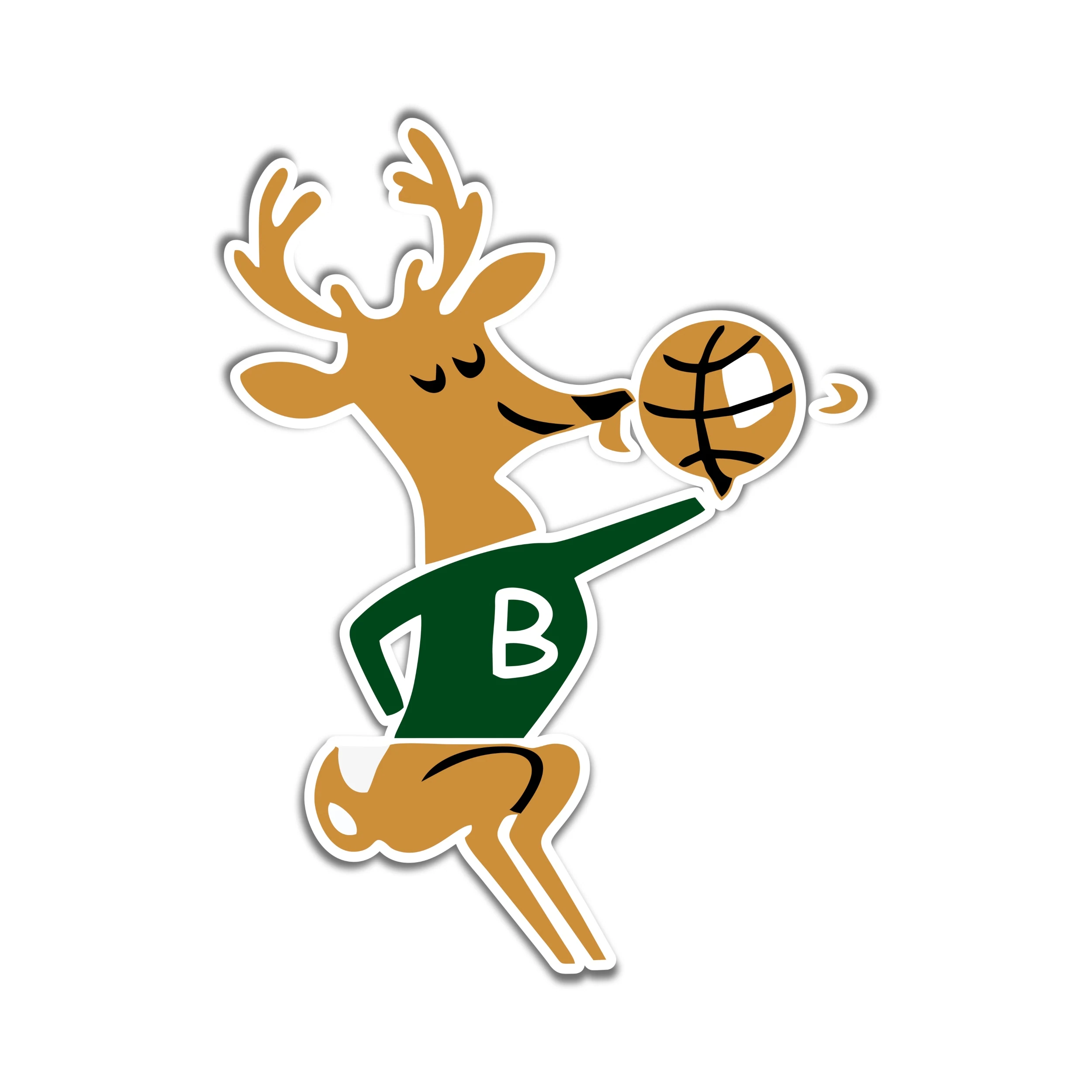 Milwaukee Bucks - Deer With Basketball - Iron On DTF Transfer - Custom Size