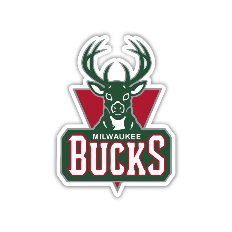 Milwaukee Bucks - Deer With Red Triangle And Name - Temporary Tattoo