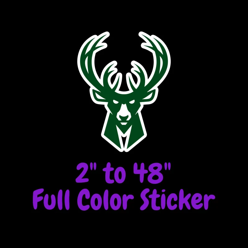 Milwaukee Bucks Full Color Vinyl Sticker - Custom Size