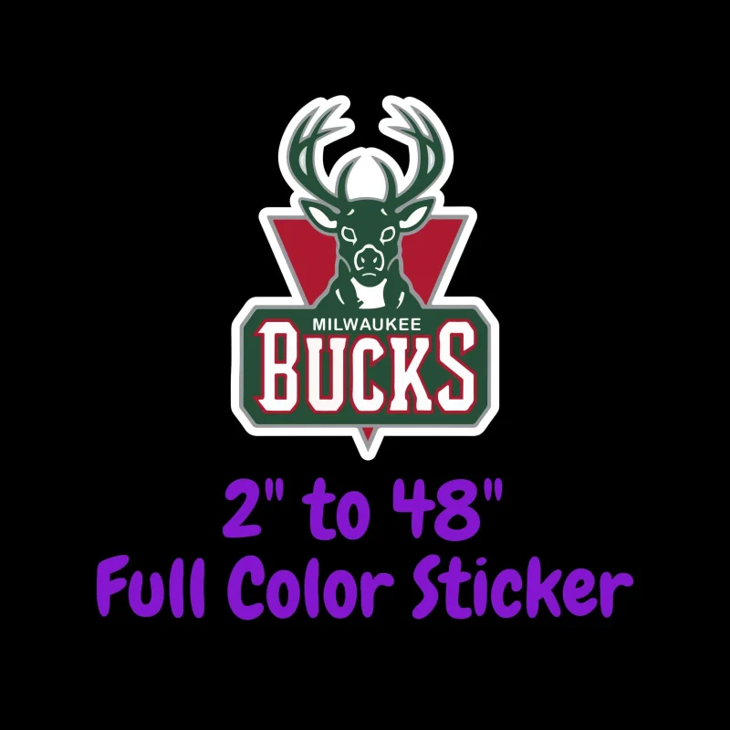 Milwaukee Bucks Full Color Vinyl Sticker - Custom Size