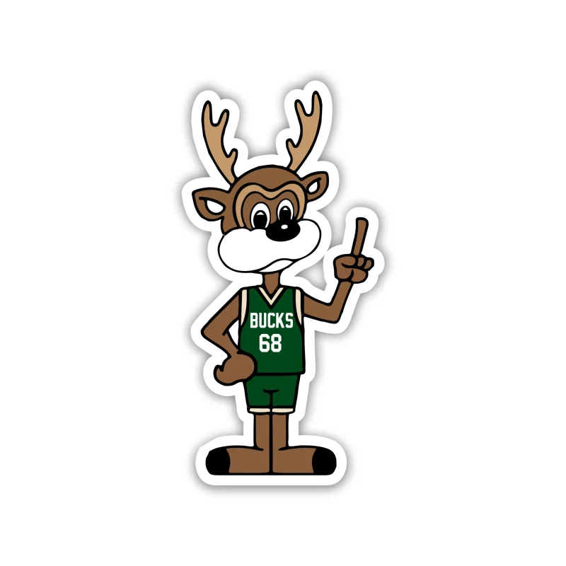 Milwaukee Bucks - Mascot With Jersey - Iron On DTF Transfer - Custom Size