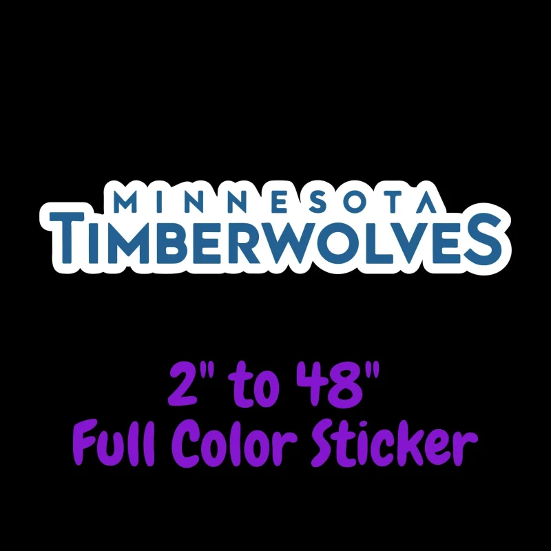 Minnesota Timberwolves Full Color Vinyl Sticker - Custom Size