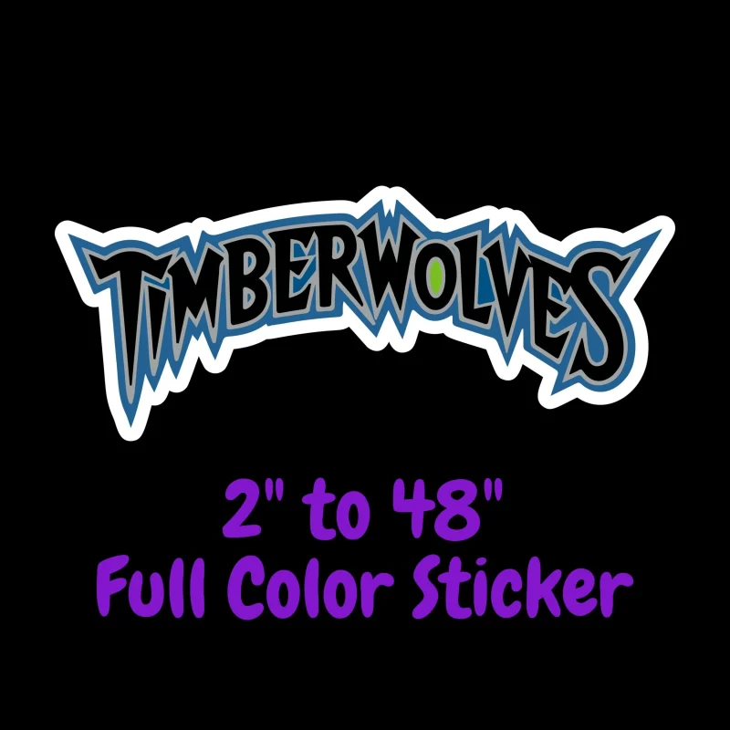 Minnesota Timberwolves Full Color Vinyl Sticker - Custom Size