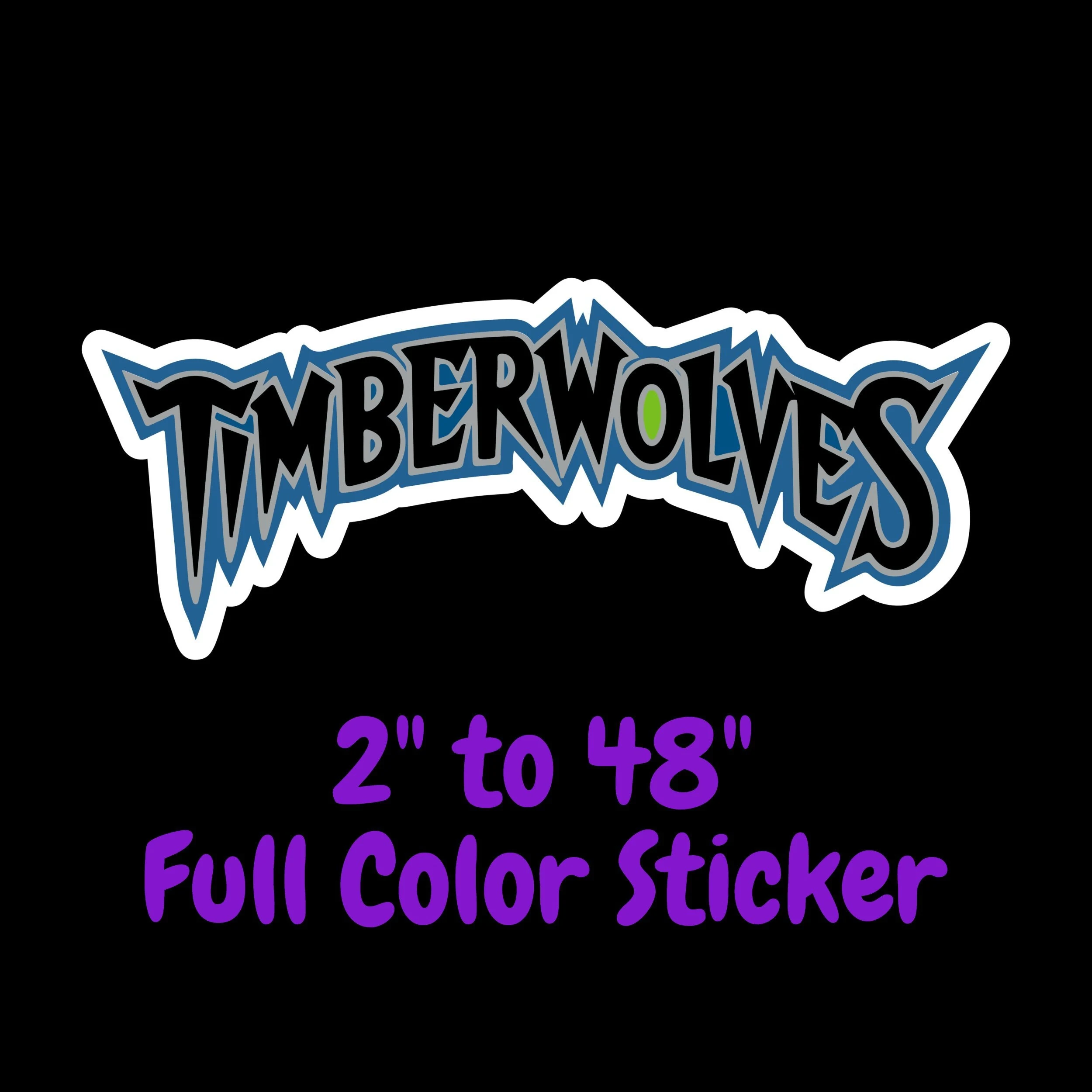 Minnesota Timberwolves Full Color Vinyl Sticker - Custom Size