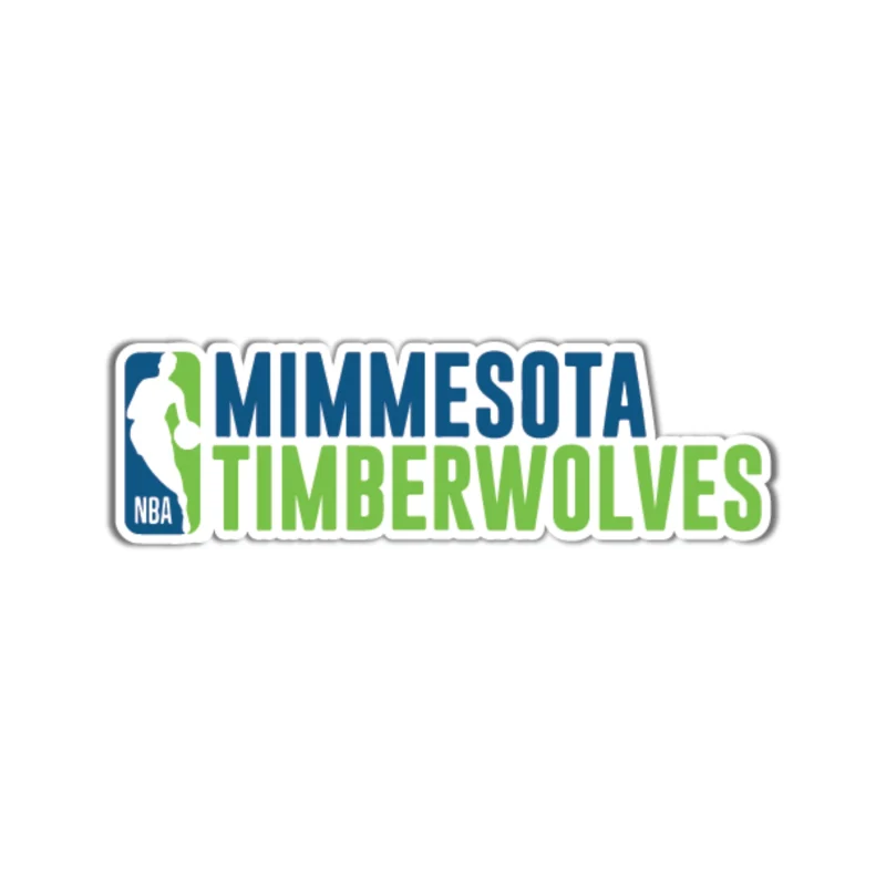 Minnesota Timberwolves - NBA Logo With Name - Iron On DTF Transfer - Custom Size