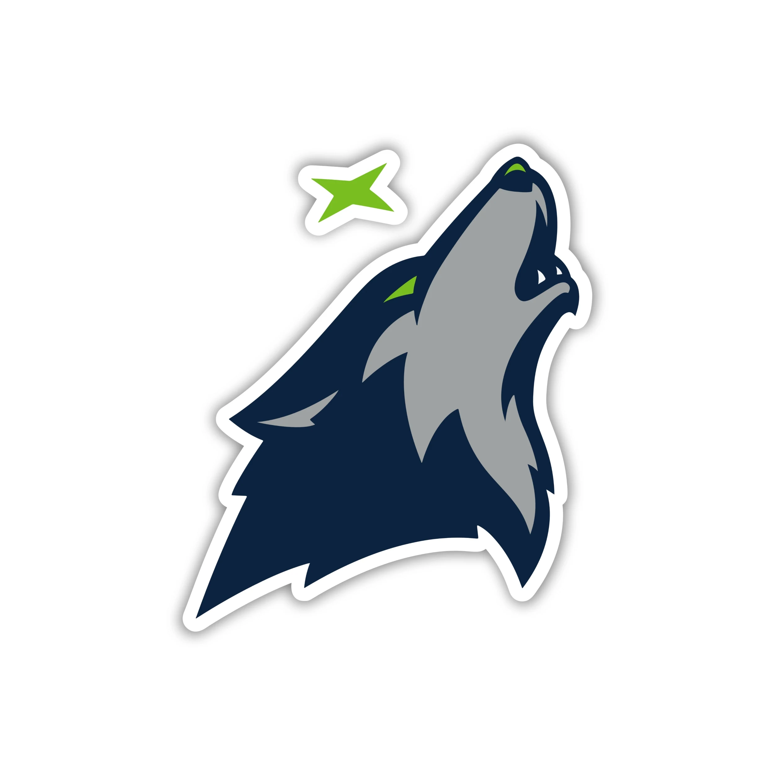 Minnesota Timberwolves - Wolf Head With Star - Iron On DTF Transfer - Custom Size