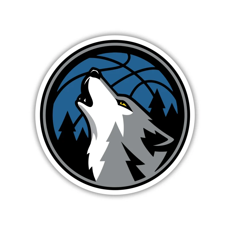 Minnesota Timberwolves - Wolf With Blue Basketball - Iron On DTF Transfer - Custom Size