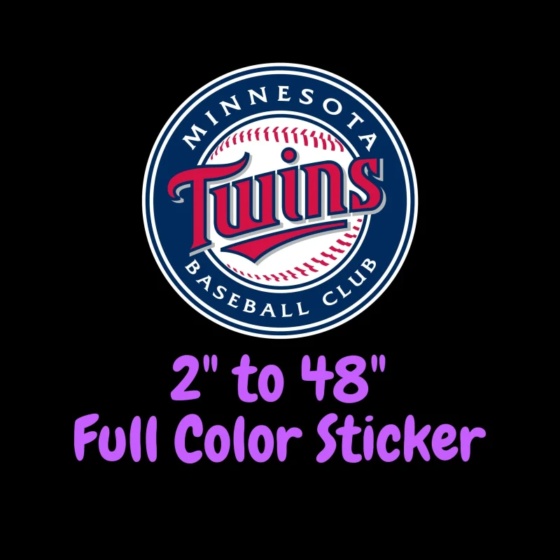 Minnesota Twins - Blue Circle Baseball Club - Full Color Vinyl Sticker - Custom Size
