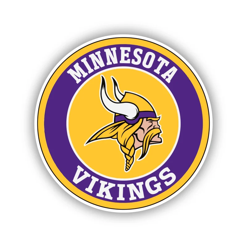 Minnesota Vikings Full Color Vinyl Sticker - Custom Size
