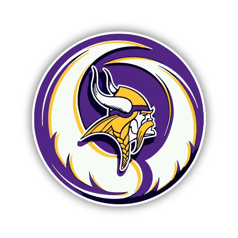 Minnesota Vikings Full Color Vinyl Sticker - Custom Size