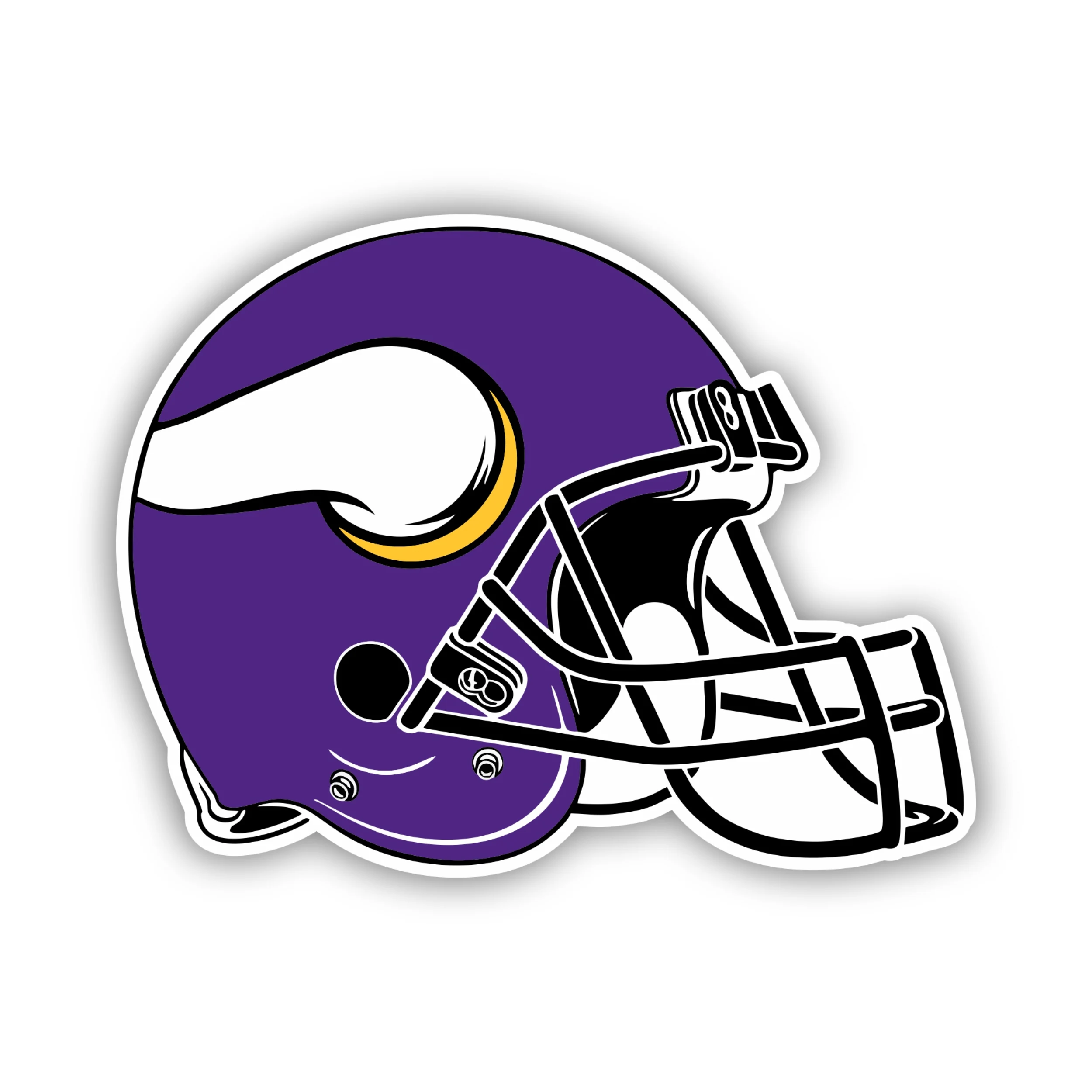 Minnesota Vikings - Helmet with Horn - Temporary Tattoo