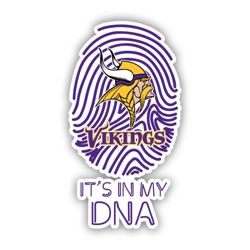 Minnesota Vikings - It's In My DNA Fingerprint - Iron On DTF Transfer - Custom Size
