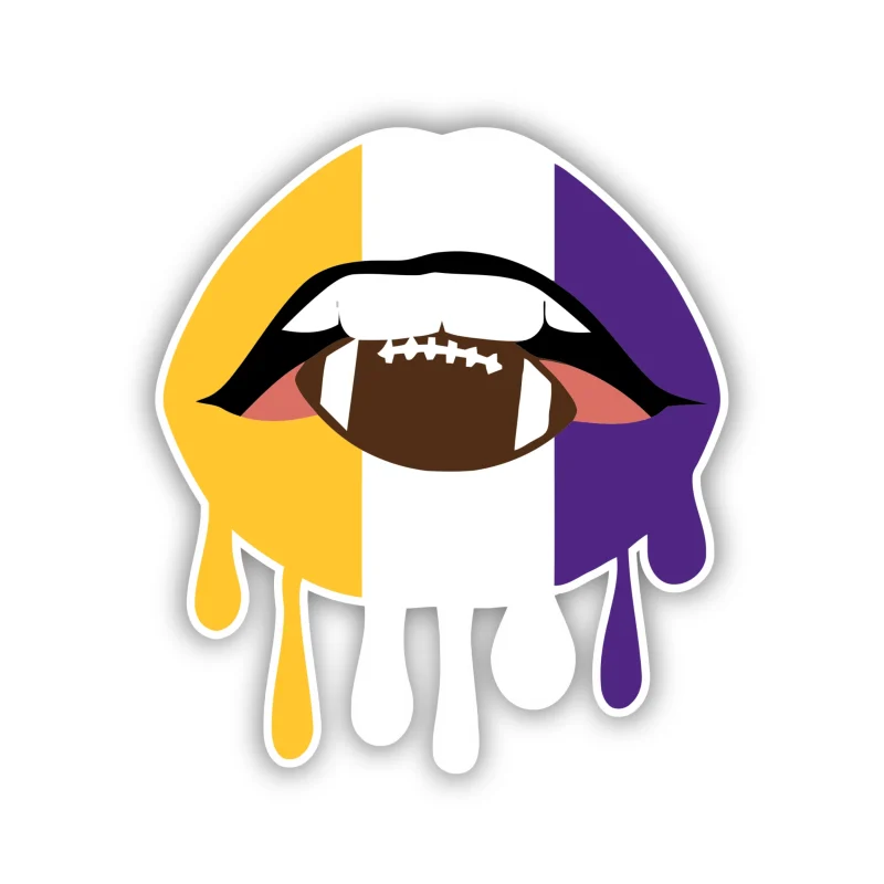 Minnesota Vikings - Lips - Temporary Tattoo