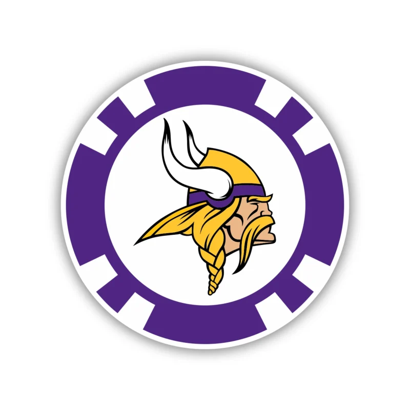 Minnesota Vikings - Poker Chip - Temporary Tattoo
