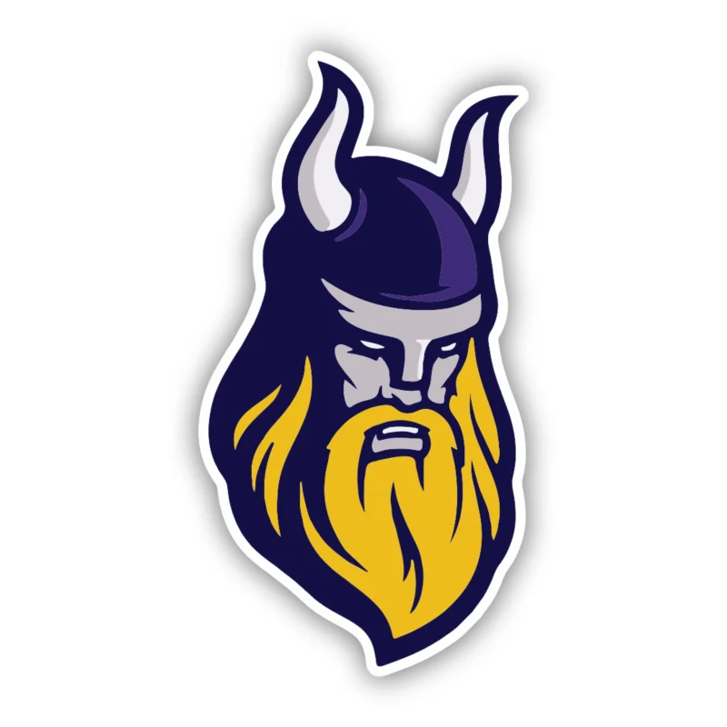 Minnesota Vikings - Purple and Yellow Viking Head - Iron On DTF Transfer - Custom Size