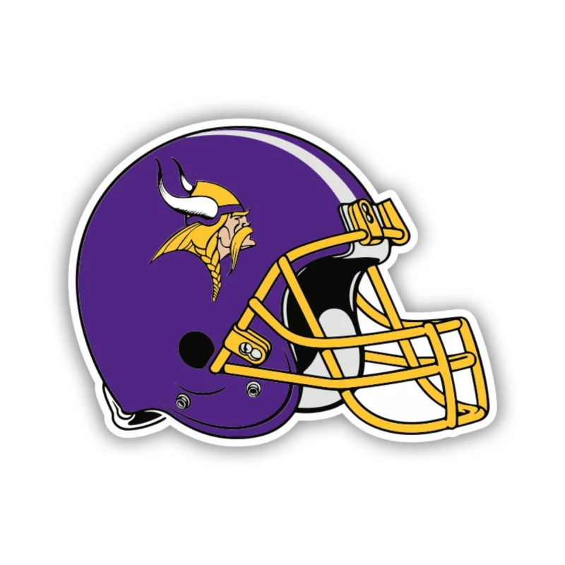 Minnesota Vikings - Purple Helmet with Stripe - Temporary Tattoo