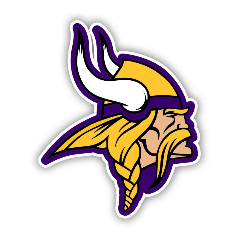 Minnesota Vikings - Purple Outline Vikings Head - Iron On DTF Transfer - Custom Size
