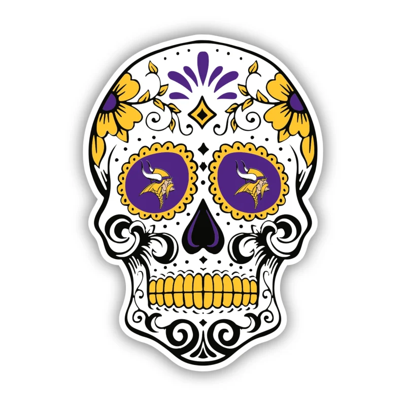 Minnesota Vikings - Skull - Temporary Tattoo