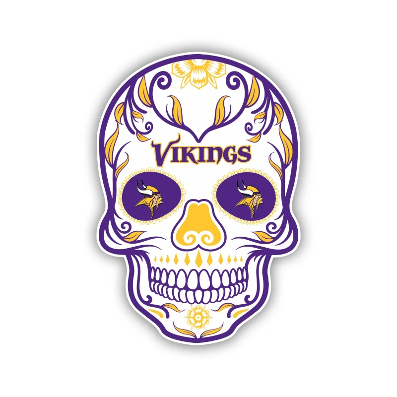 Minnesota Vikings - Sugar Skull - Temporary Tattoo