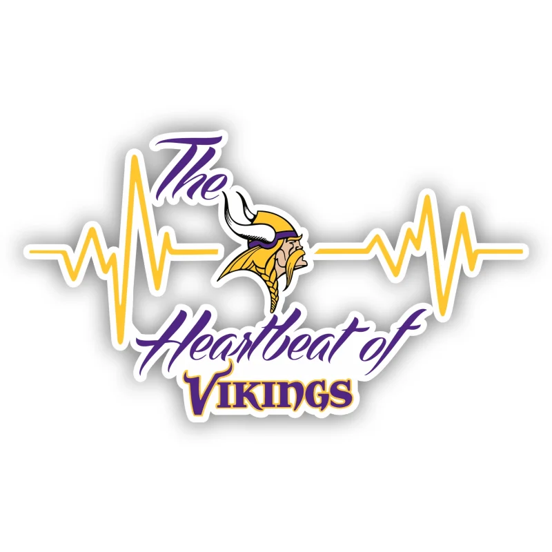Minnesota Vikings - The Heartbeat Of Vikings - Iron On DTF Transfer - Custom Size