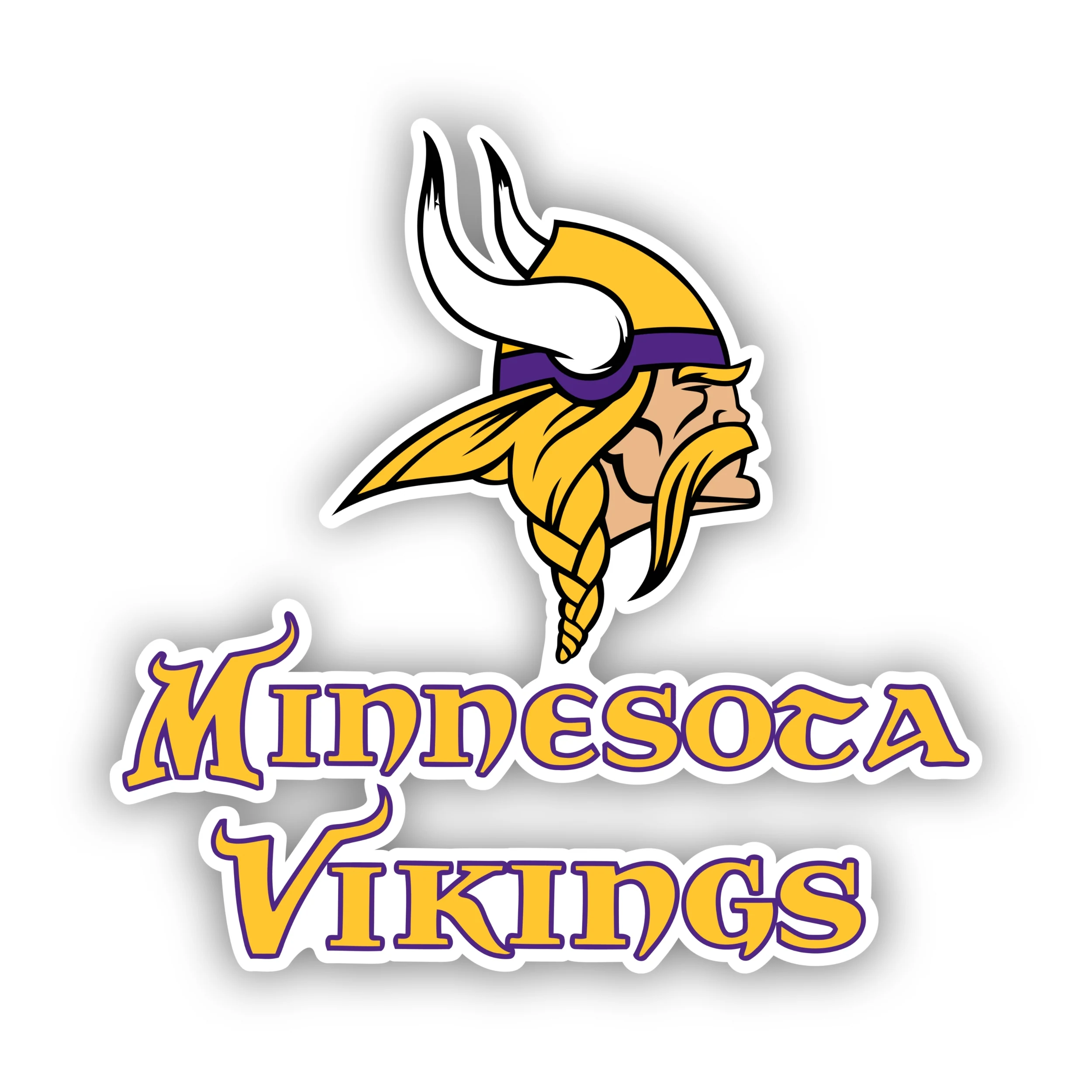 Minnesota Vikings - Viking Head with Lettering Below - Temporary Tattoo