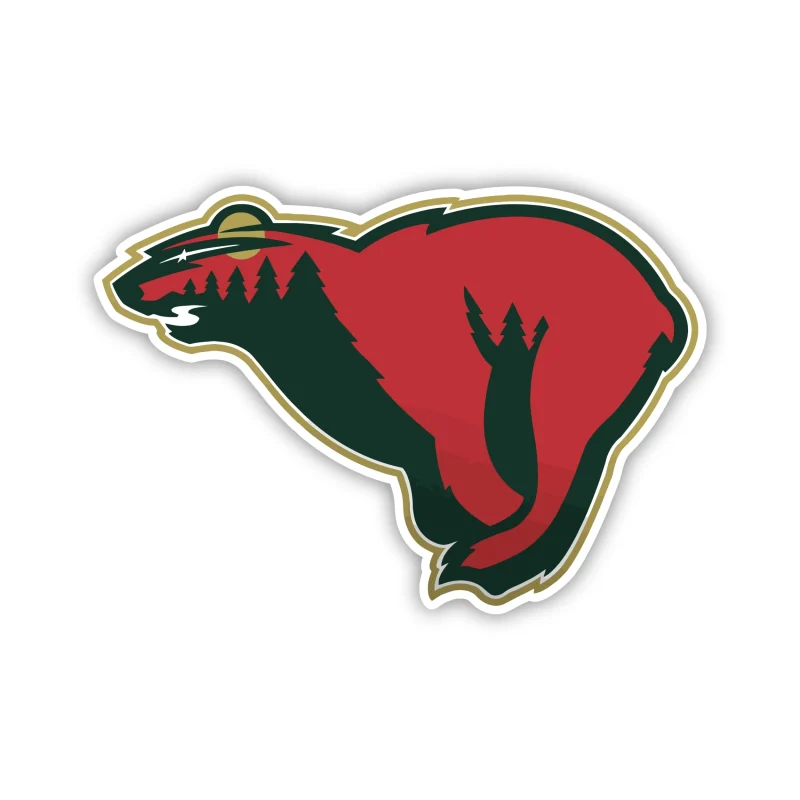 Minnesota Wild - Bear - Iron On DTF Transfer - Custom Size