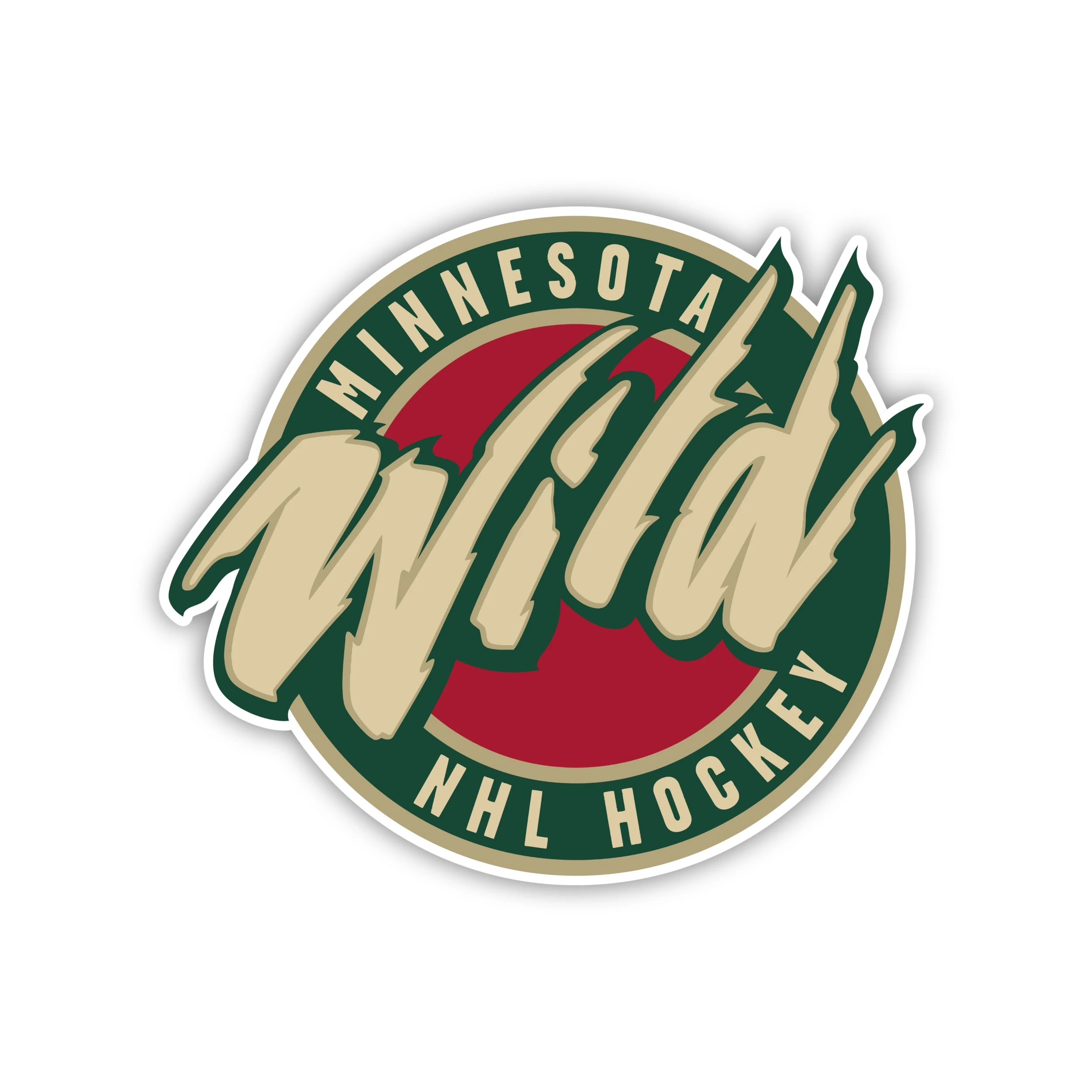 Minnesota Wild - Circle NHL Hockey - Iron On DTF Transfer - Custom Size