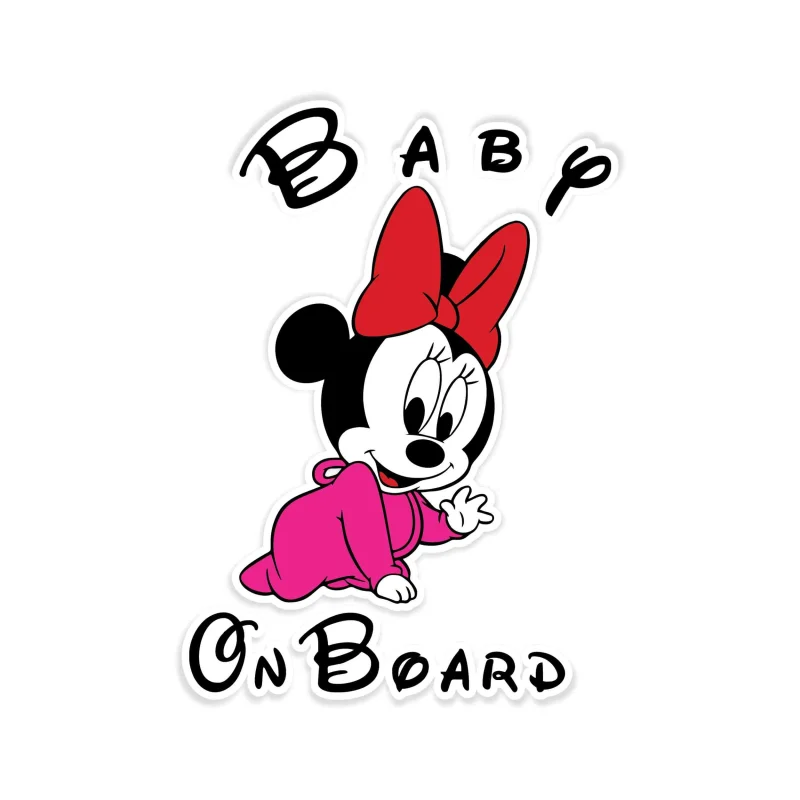 Minnie Baby on Board Full Color Vinyl Sticker - Custom Size