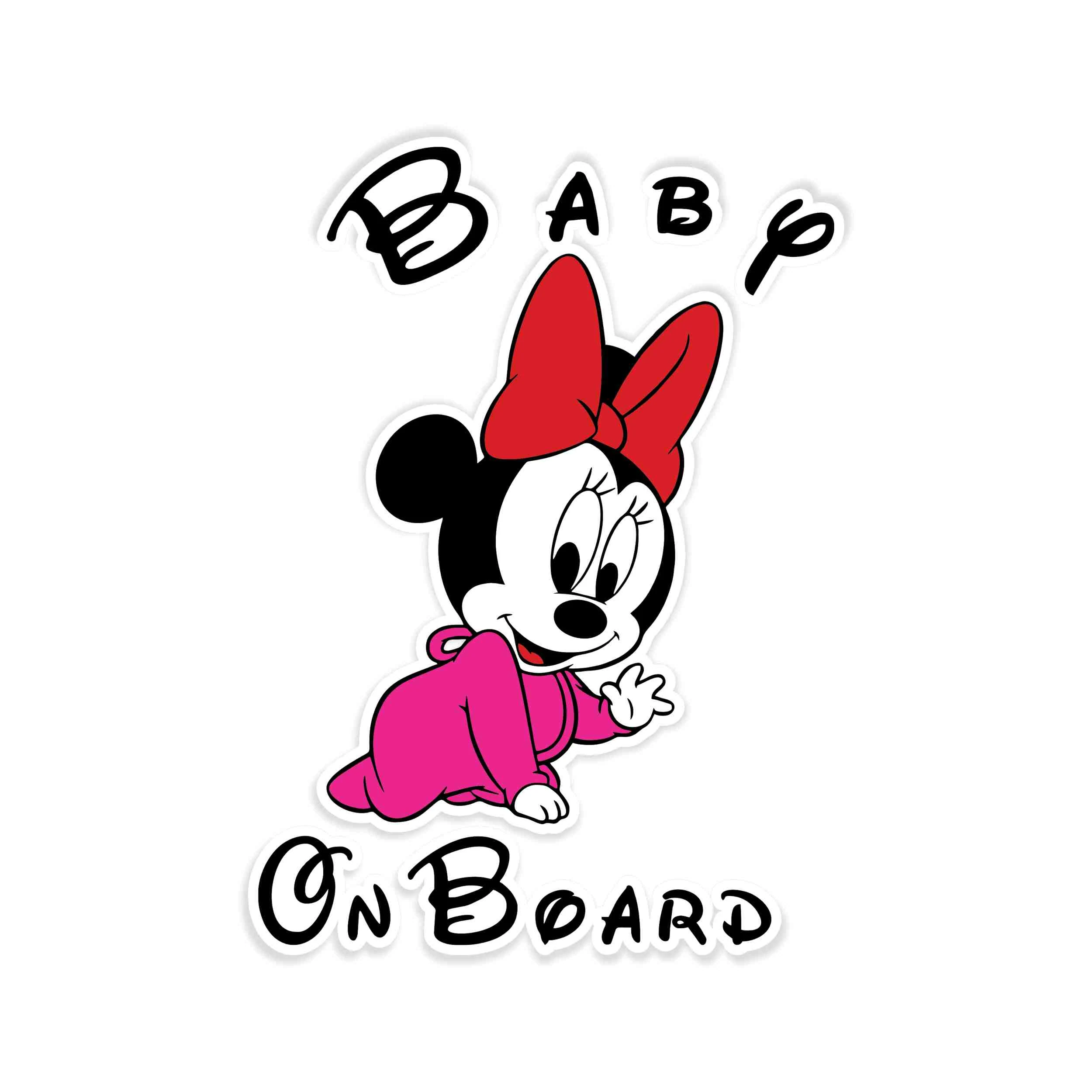 Minnie Baby on Board Full Color Vinyl Sticker - Custom Size