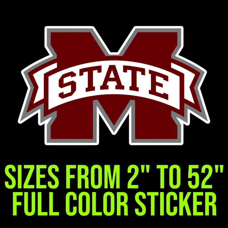 Mississippi State Bulldogs Full Color Vinyl Decal - Custom Size