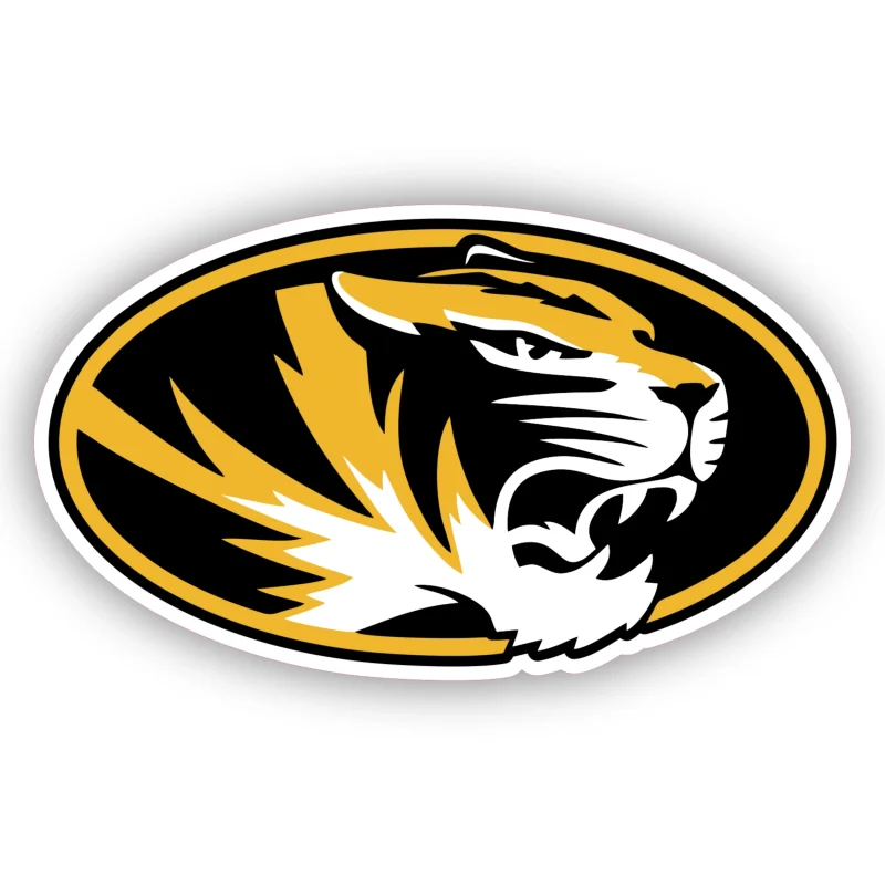 Missouri Tigers - Tiger Head with Oval - Iron On DTF Transfer - Custom Size