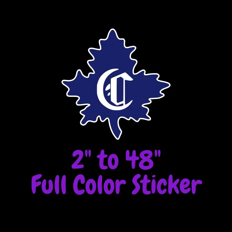 Montreal Canadiens - Blue Leaf With C - Full Color Vinyl Sticker - Custom Size
