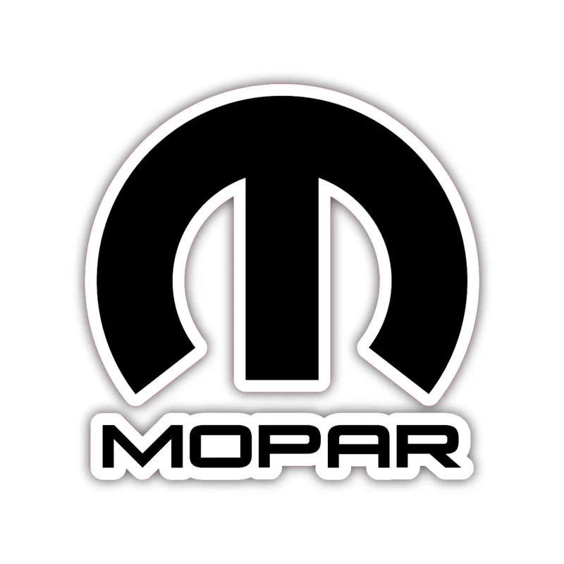 Mopar - Black M With Name - Full Color Vinyl Decal - Custom Size