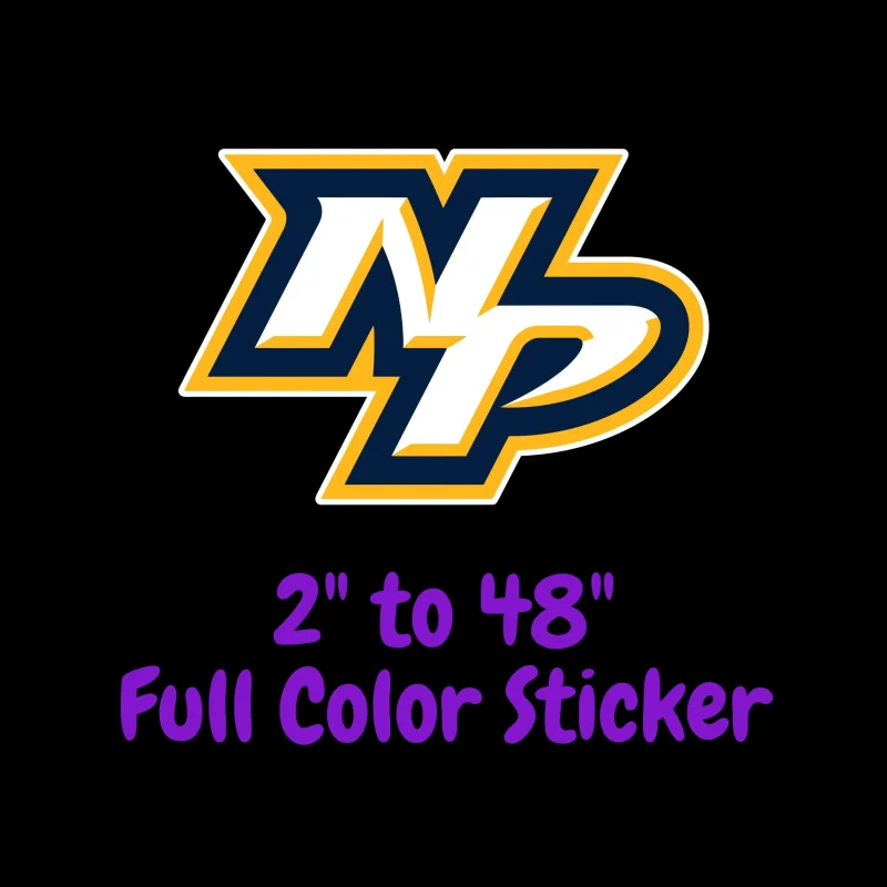 Nashville Predators - NP - Full Color Vinyl Sticker - Custom Size