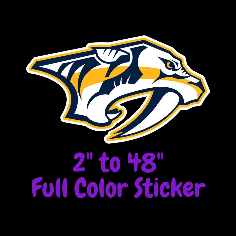 Nashville Predators - Tiger - Full Color Vinyl Sticker - Custom Size