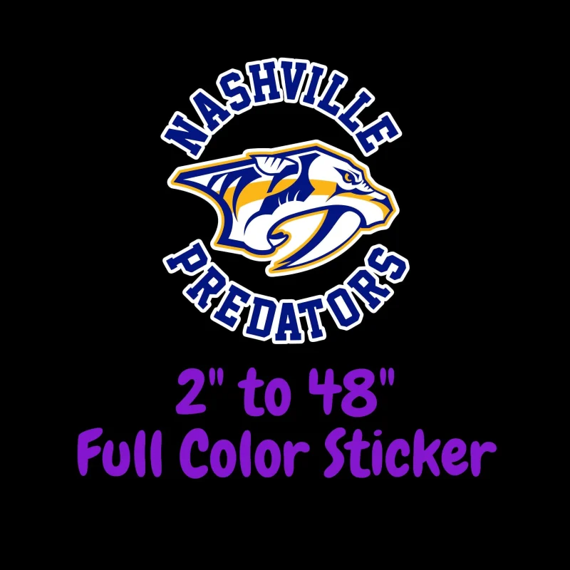 Nashville Predators - Tiger With Name - Full Color Vinyl Sticker - Custom Size