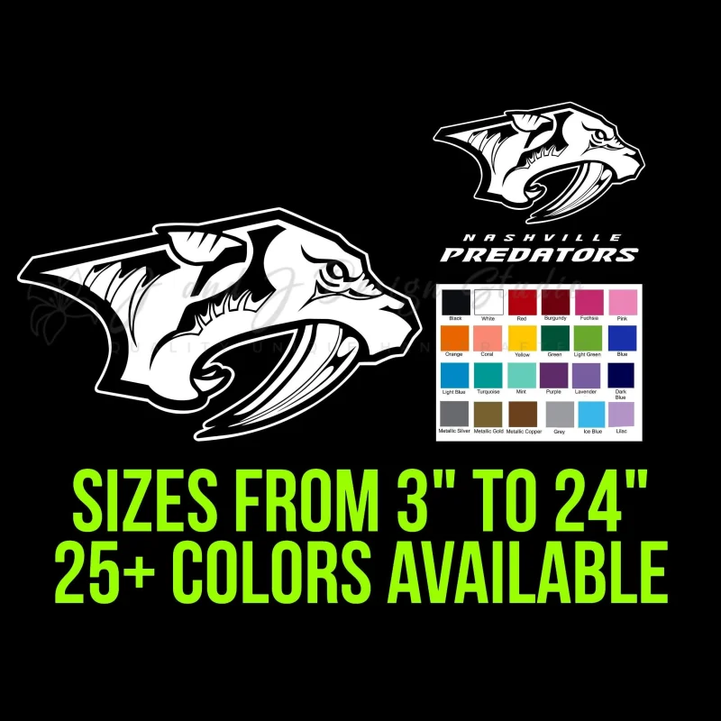 Nashville Predators Vinyl Decal - Custom Size