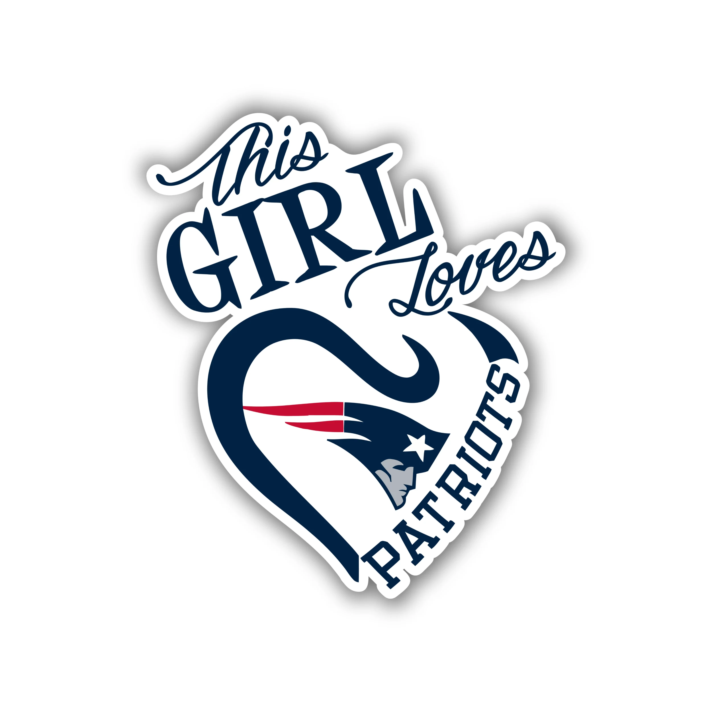 New England Patriots Full Color Vinyl Sticker - Custom Size