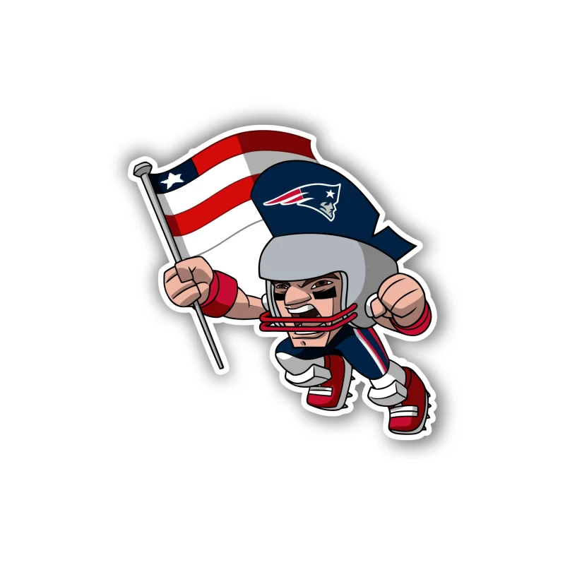 New England Patriots Full Color Vinyl Sticker - Custom Size