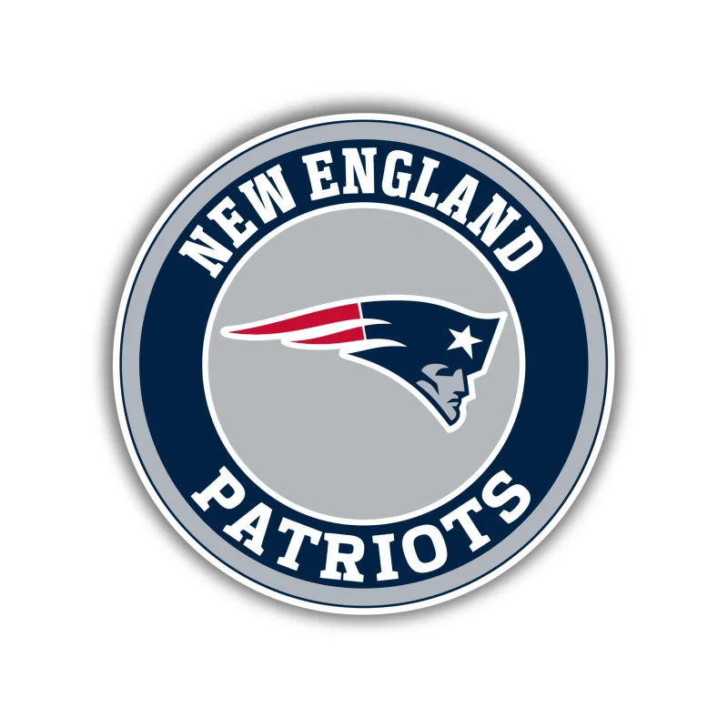 New England Patriots - Gray Circle - Iron On DTF Transfer - Custom Size