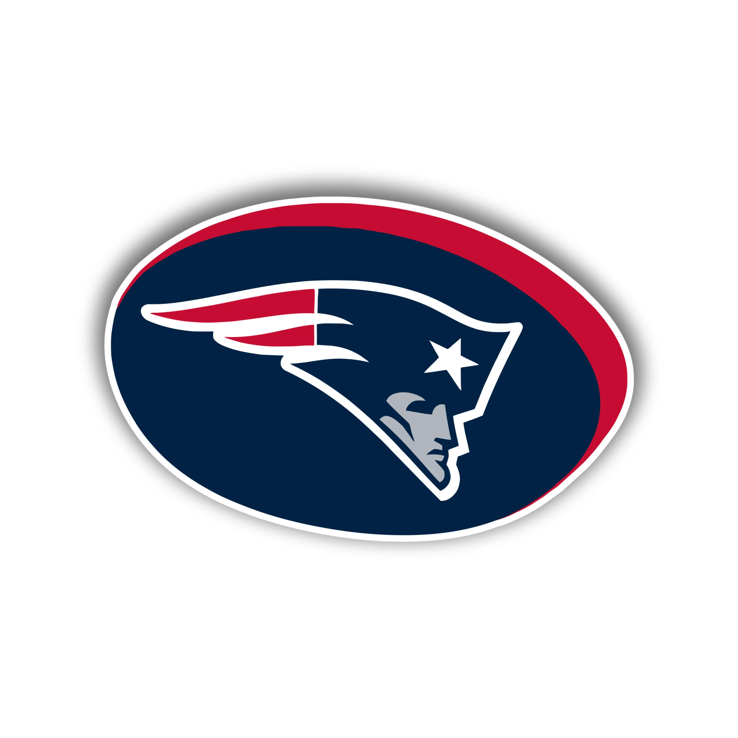 New England Patriots - Oval With Head - Iron On DTF Transfer - Custom Size