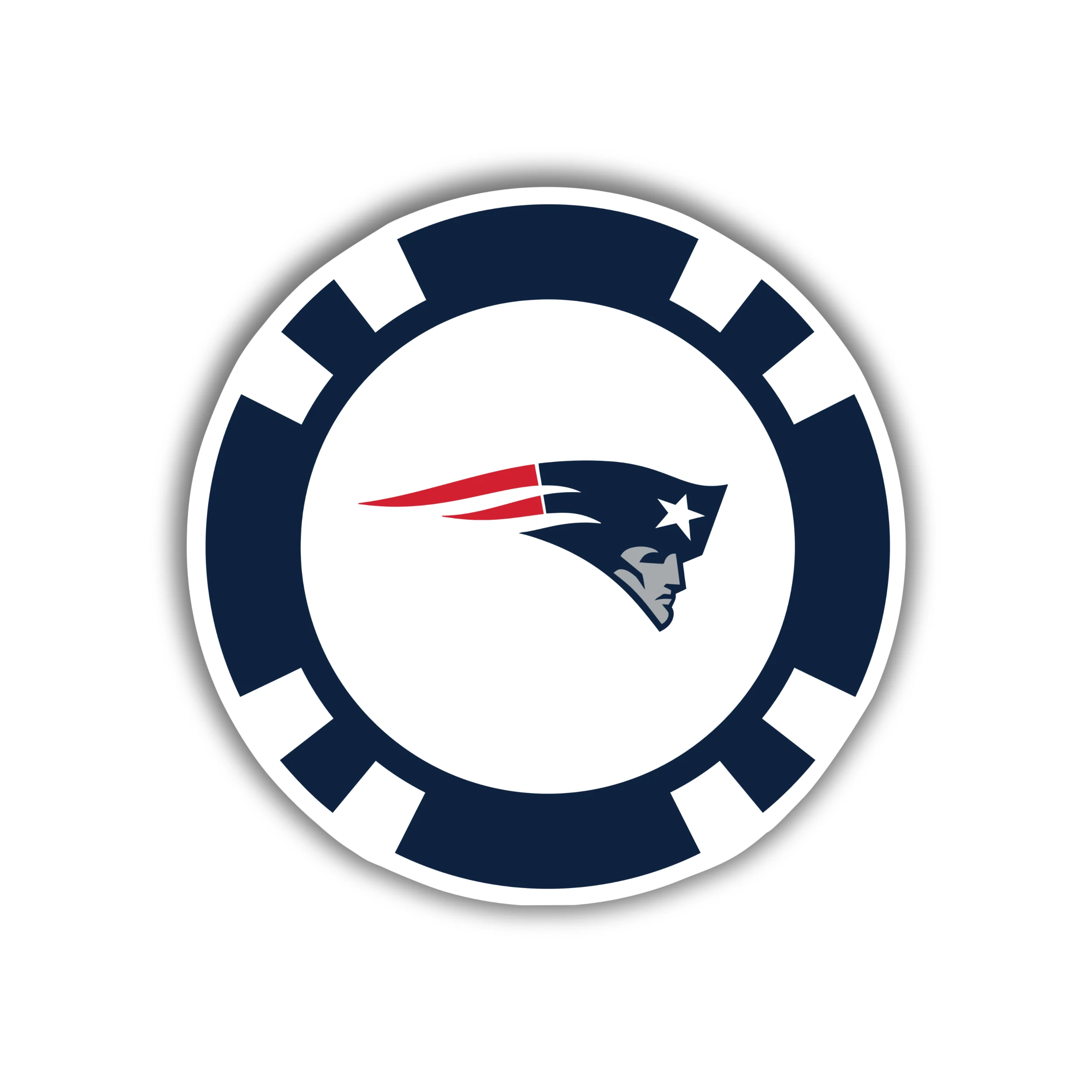 New England Patriots - Poker Chip - Iron On DTF Transfer - Custom Size