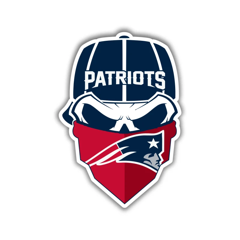 New England Patriots - Skull with Cap - Iron On DTF Transfer - Custom Size
