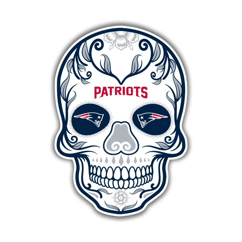 New England Patriots - Sugar Skull - Temporary Tattoo