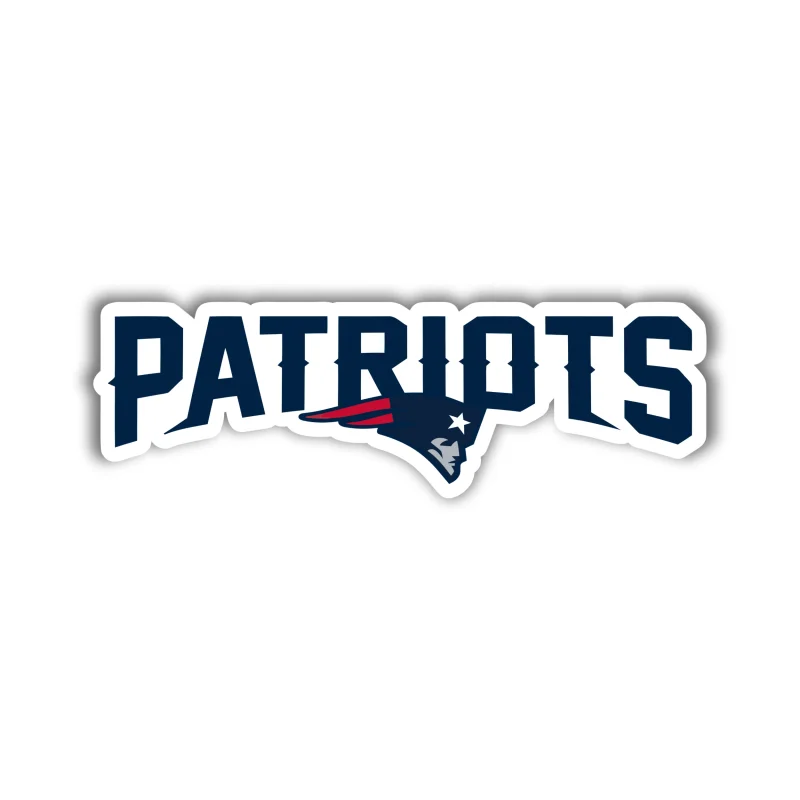 New England Patriots - Wording with Head - Iron On DTF Transfer - Custom Size