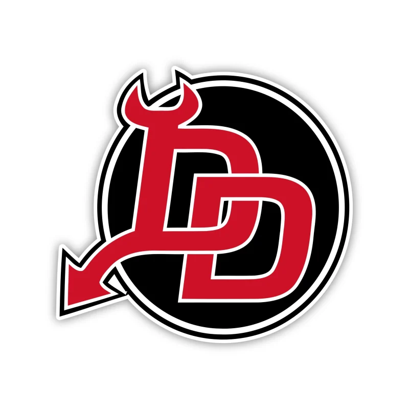 New Jersey Devils - Black Circle With 2 D's - Iron On DTF Transfer - Custom Size