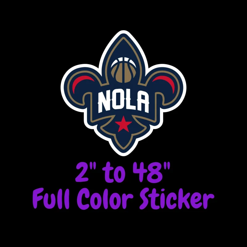New Orleans Pelicans Full Color Vinyl Sticker - Custom Size