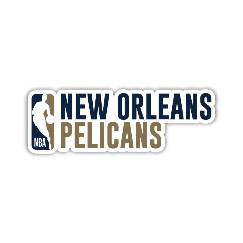 New Orleans Pelicans - NBA Logo With Name - Iron On DTF Transfer - Custom Size
